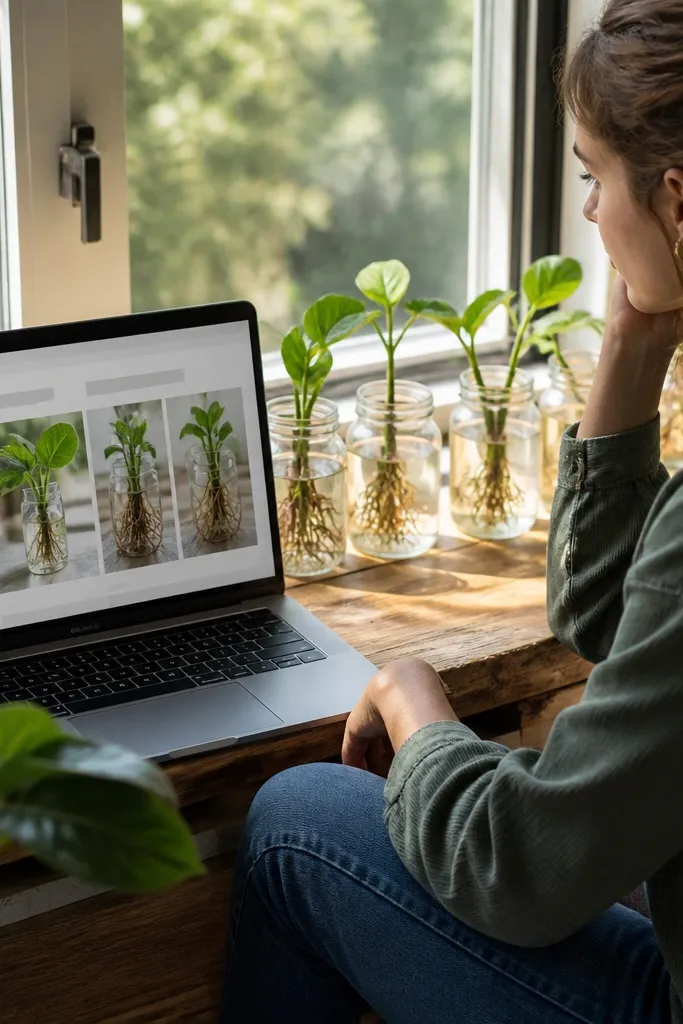 Plant propagation entries with stage labels and small root areas