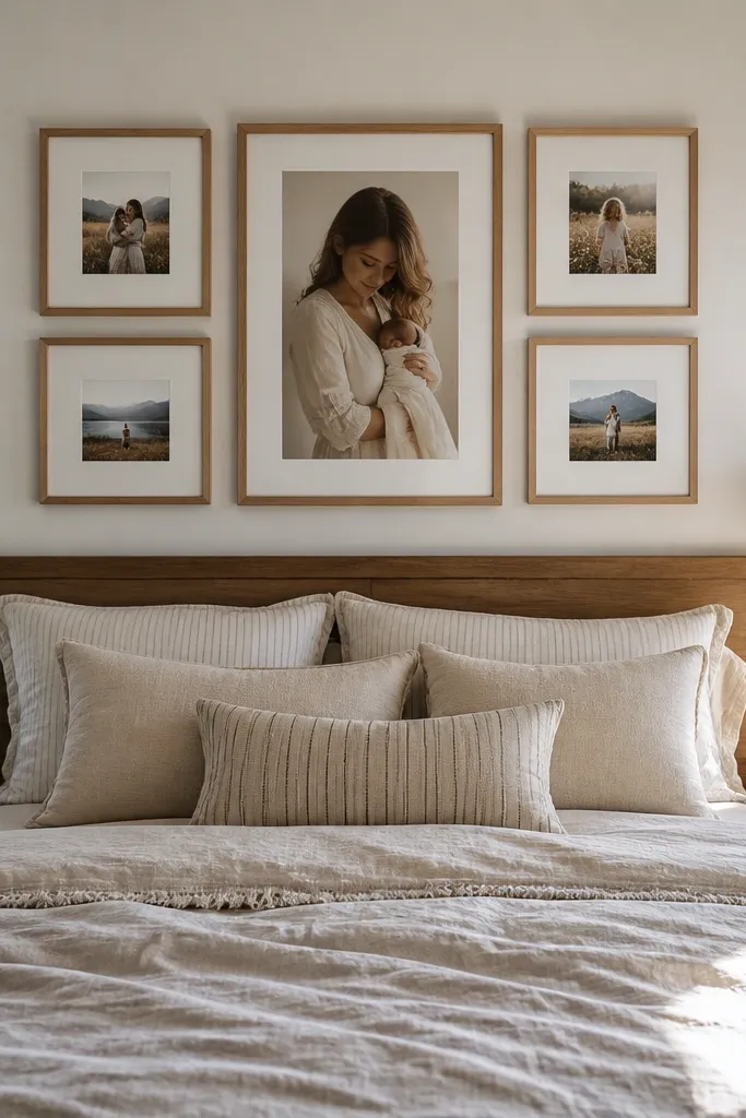 Symmetrical collage with identical frame sizes mirrored left and right