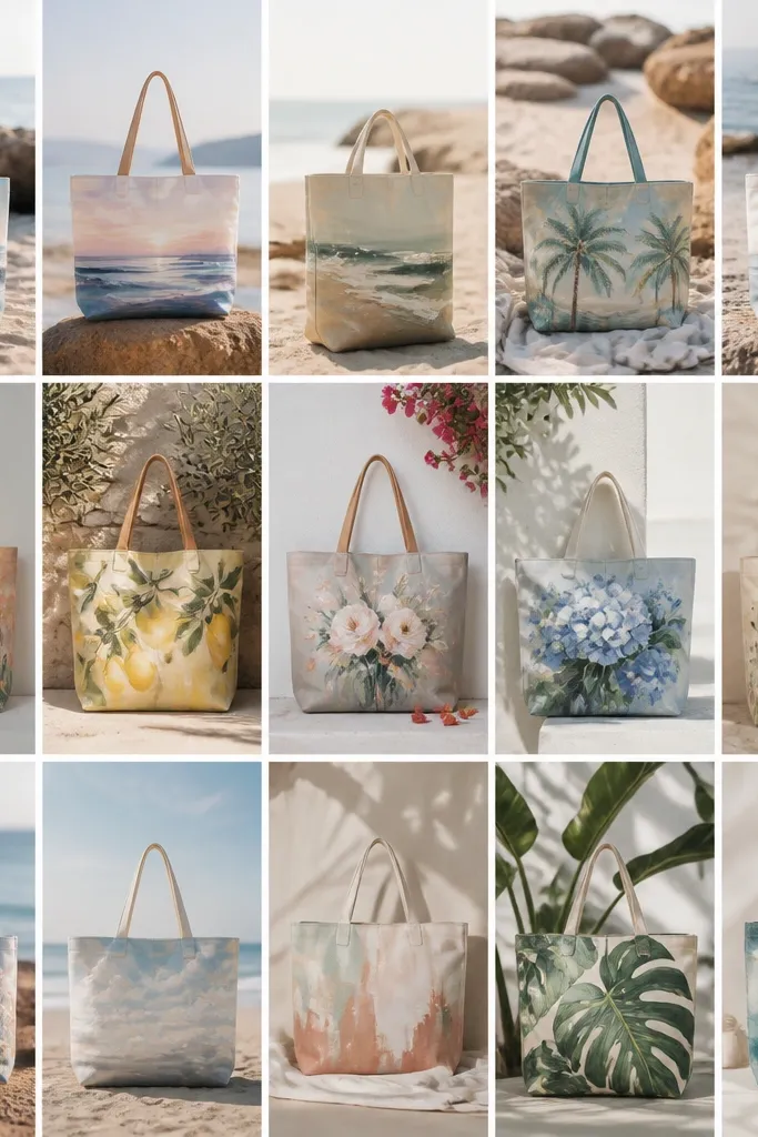 15 beach tote bag painting ideas for a dreamy vibe