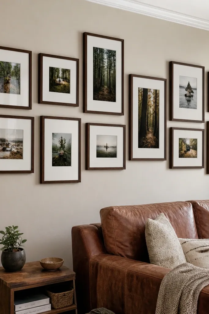 Two staggered rows of frames forming a checker-like pattern