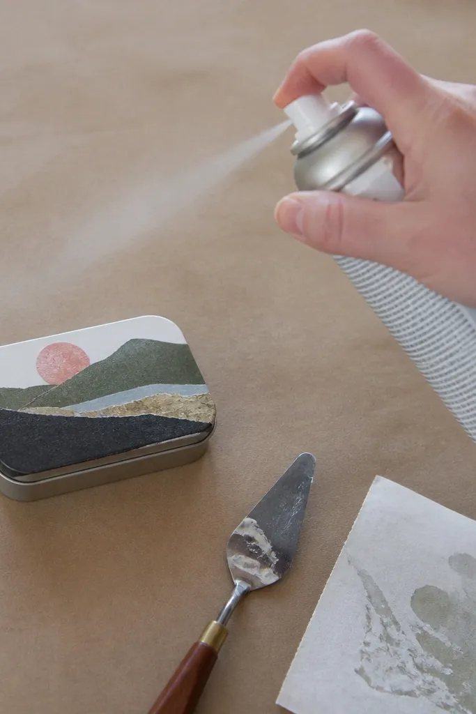 Matte clear spray coat on a decorated Altoids tin