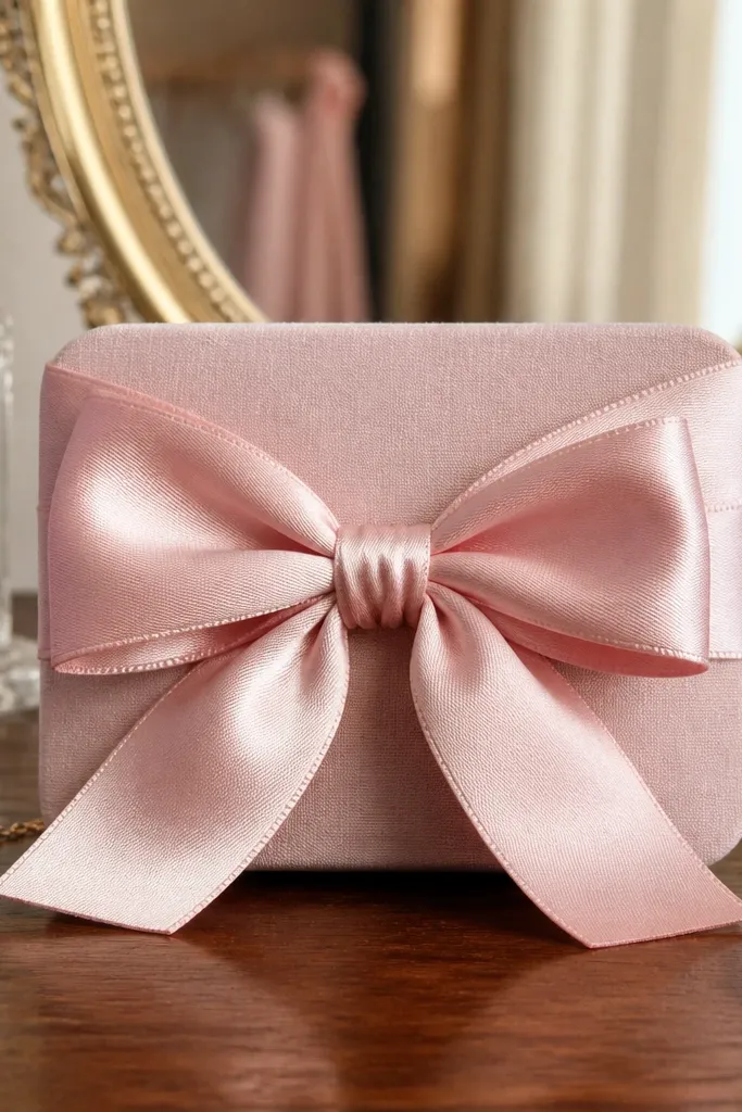 Altoids wallet with a satin ribbon bow on the front and hidden magnet closure