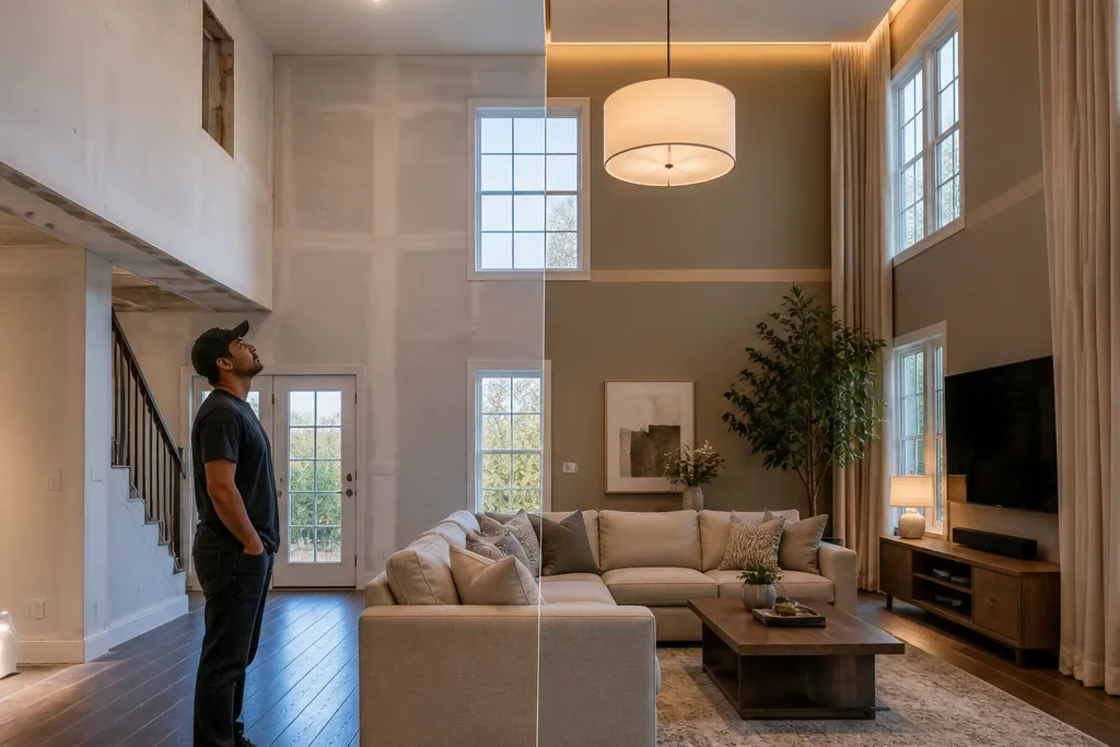 Beginner-Friendly Double Height Living Room Before and After