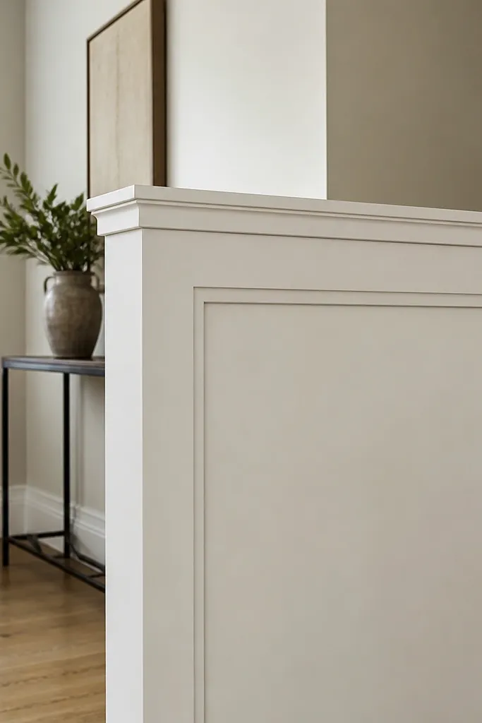 Half wall with a thick architrave border and a smooth inner panel