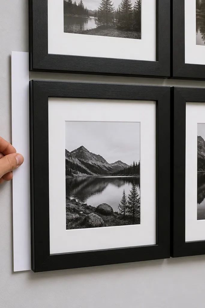 A grid layout where frames align using a 1-inch spacer strip