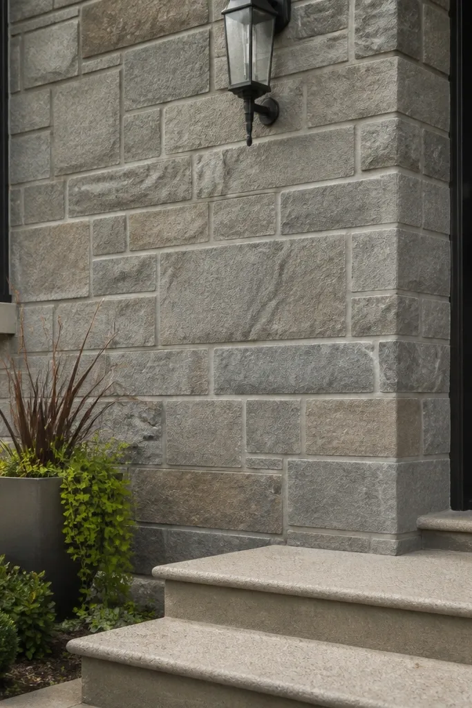 Freshened mortar lines and cleaned entry brick with consistent color
