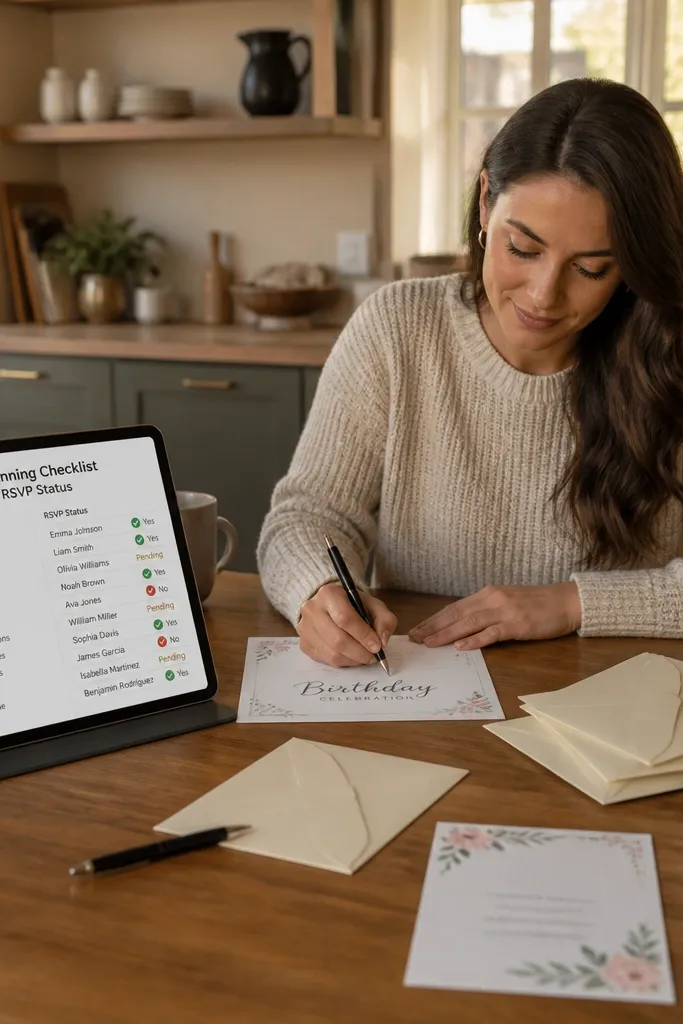 Event planning page with RSVP list and checklist tasks