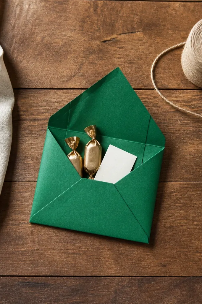 Small paper envelope with a crisp flap closure