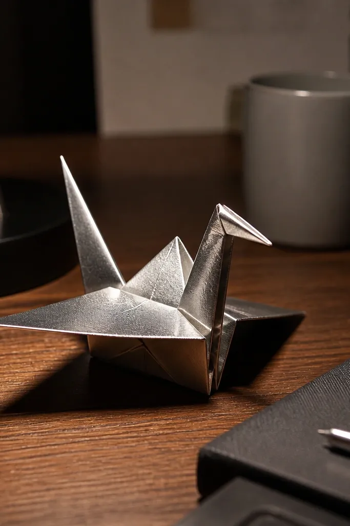 Square paper with one metallic side and one matte side