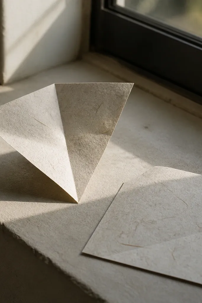 Soft off-white square washi paper with subtle fibers