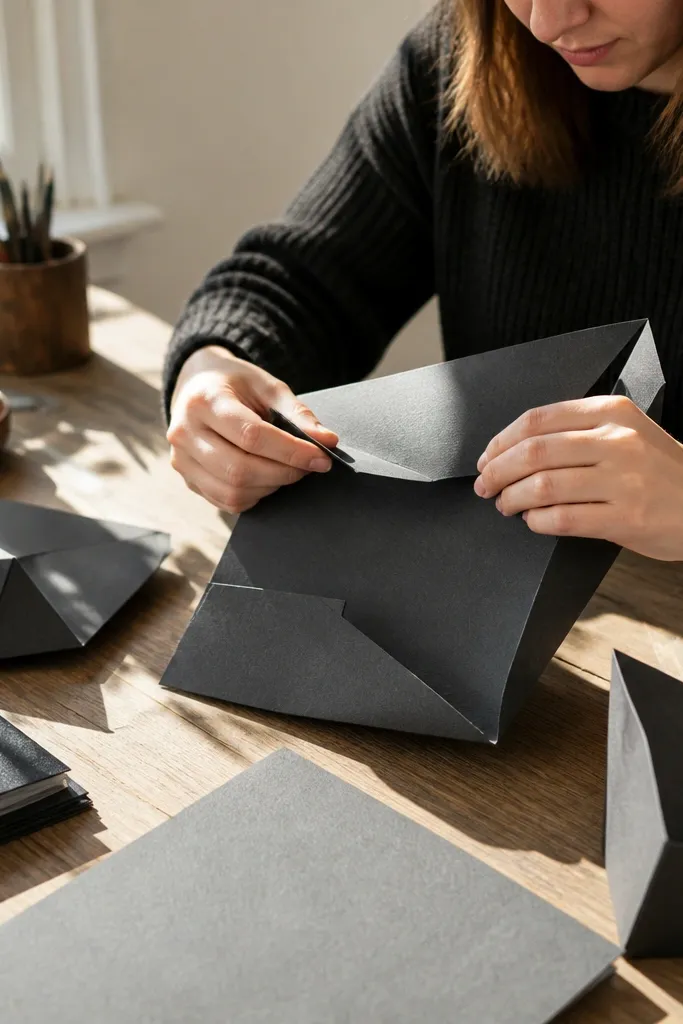 Thick matte square craft paper with sturdy feel