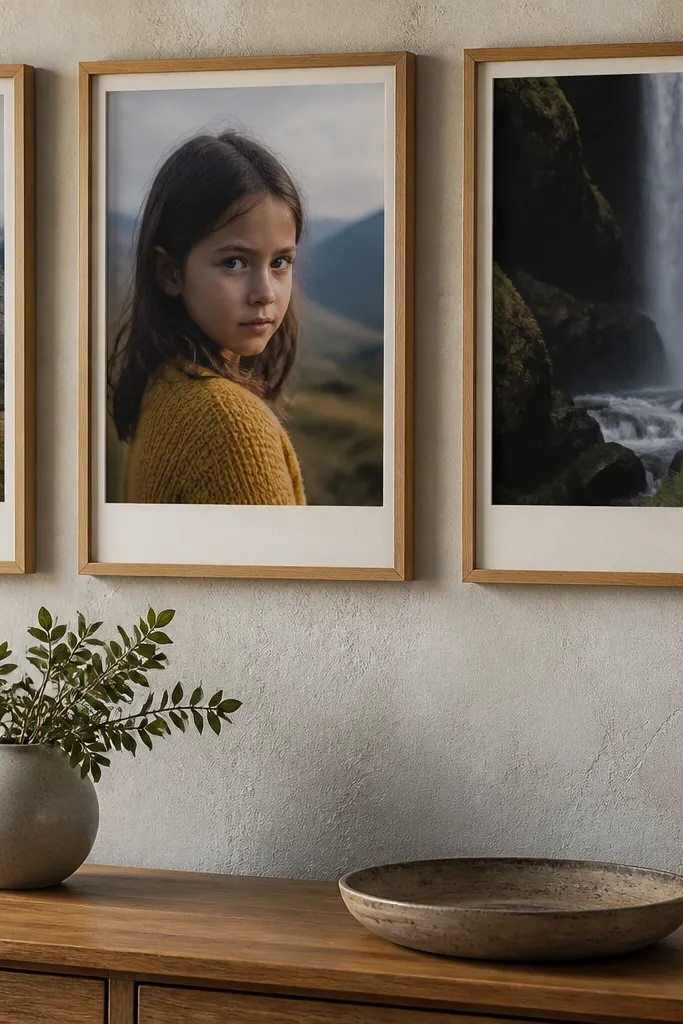 frames with a small caption panel directly under each image