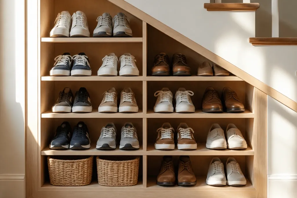 Beginner-Friendly Under Stairs Shoe Storage