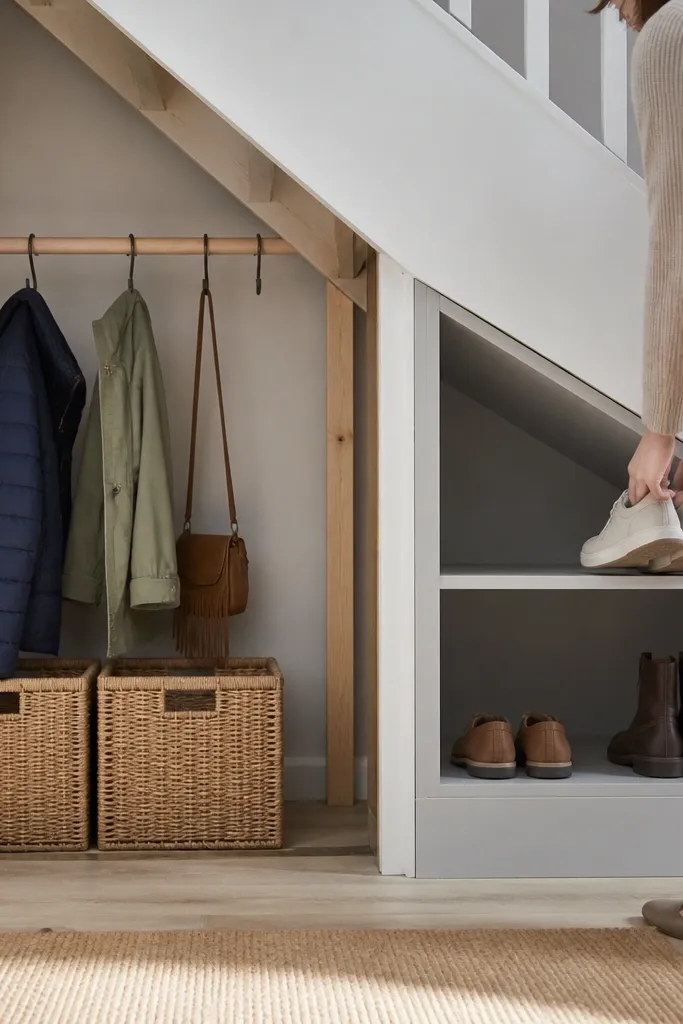 Beginner-Friendly Under Stairs Shoe Storage