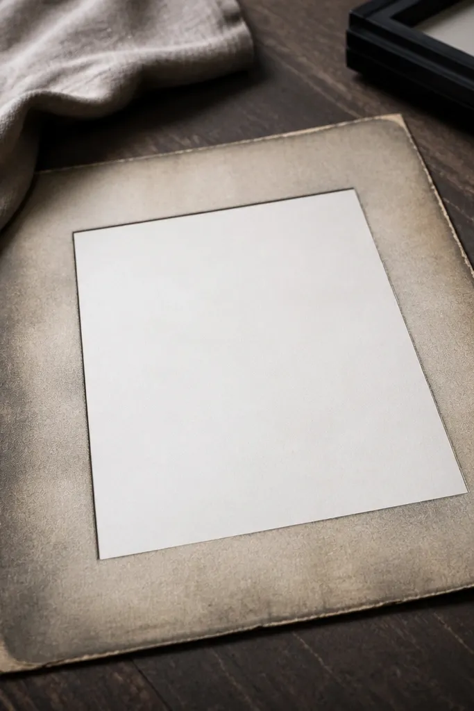 A single aged paper background with darkened edges and subtle texture