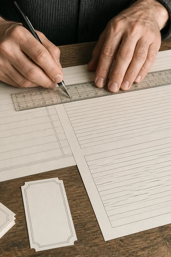 Vintage ledger paper with horizontal lines and faint margin markings