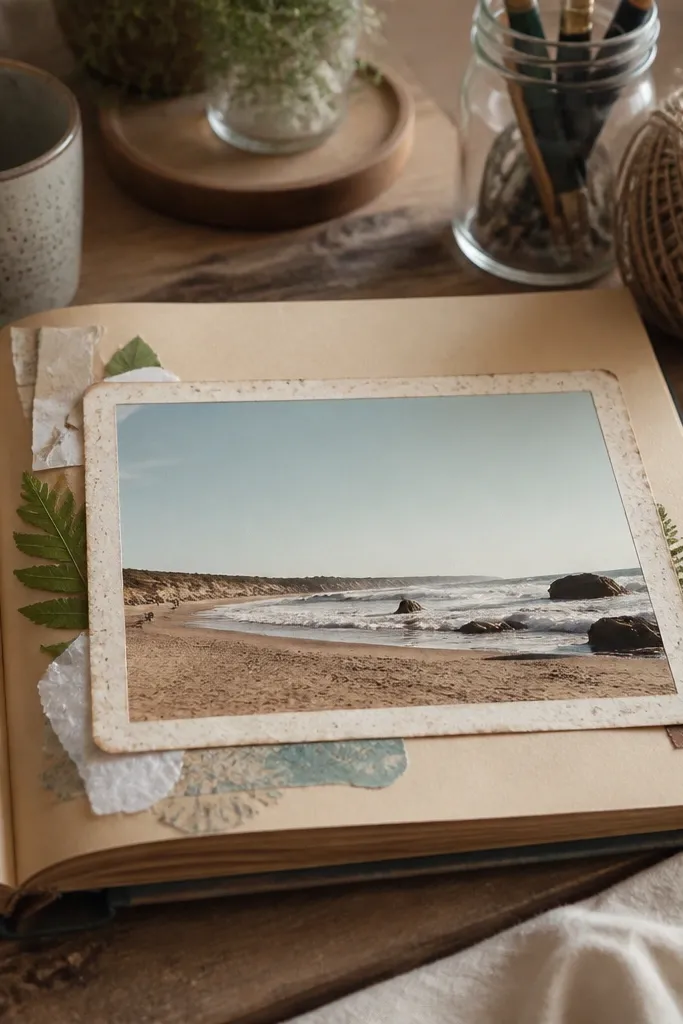 Vintage postcard frame sticker with a slightly distressed border
