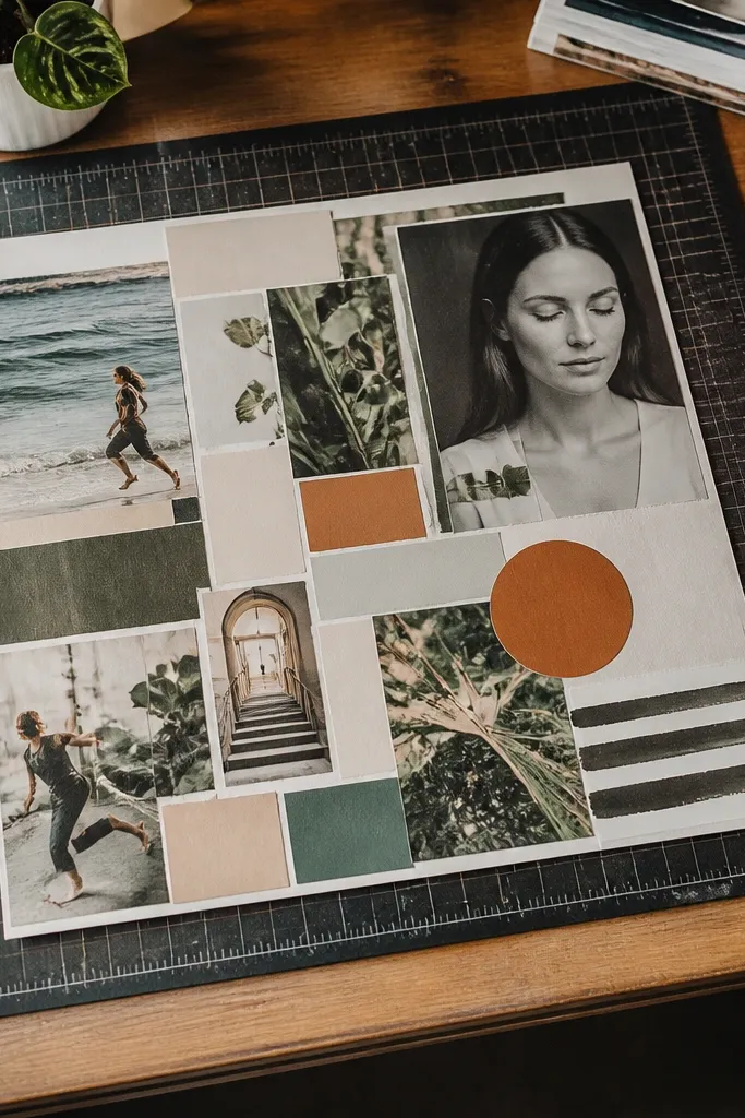 Magazine-style cut photos arranged like a clean editorial layout