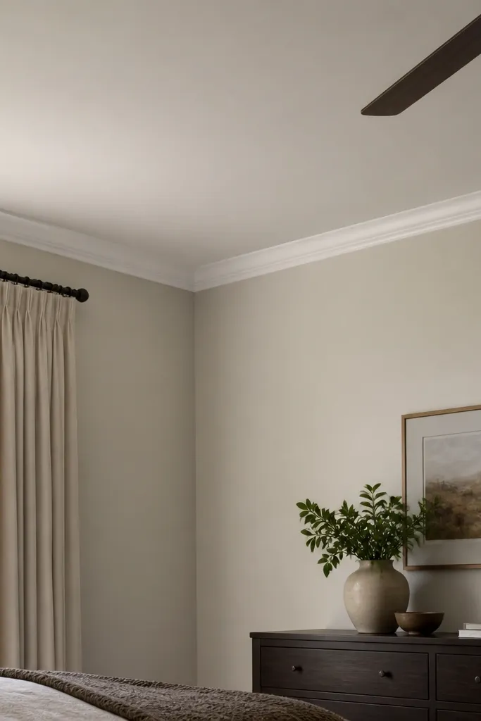Ceiling edge with a moulding band that creates a shadow line