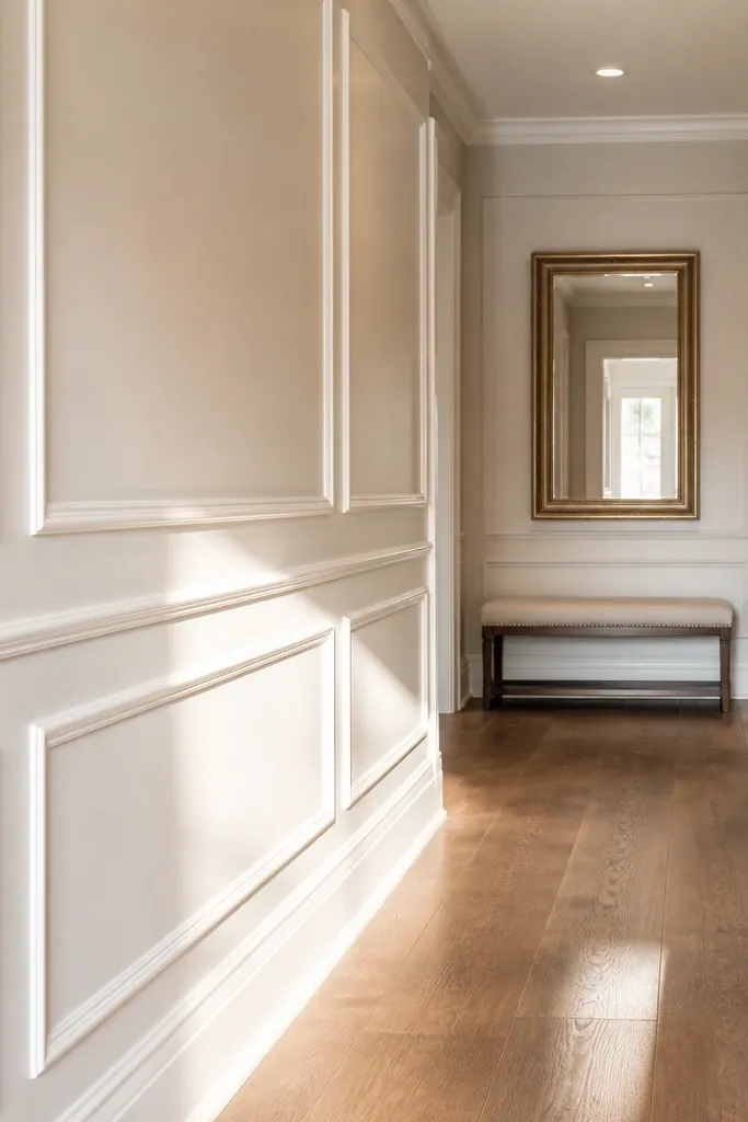 Wall with wide rectangle border and a thin inner line for depth