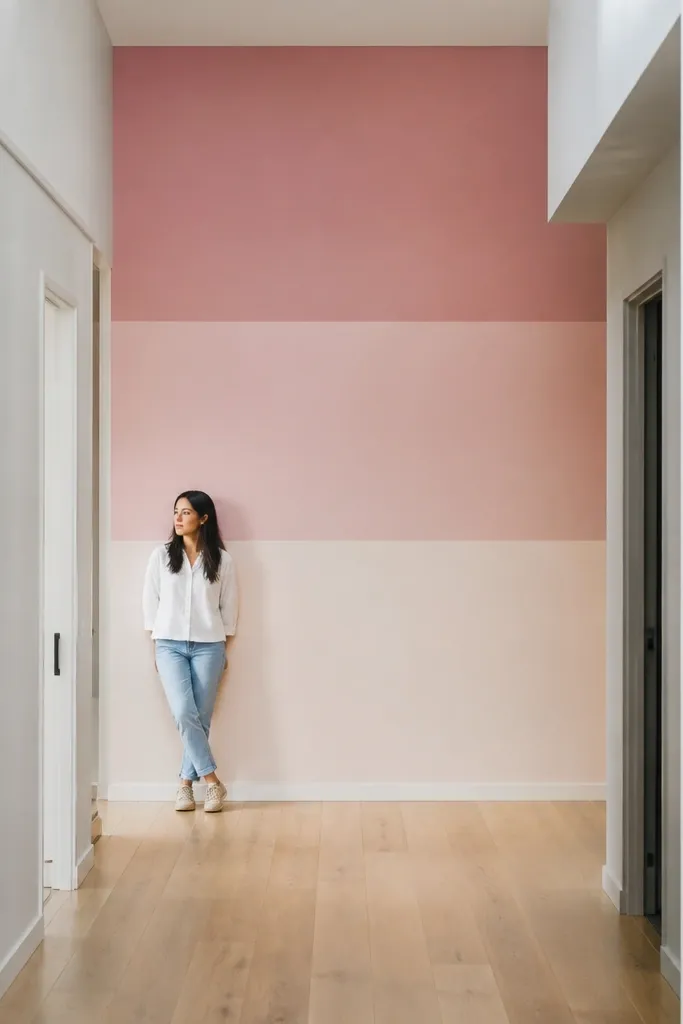 Large ombre stripes with sharp light borders and smooth gradient transitions