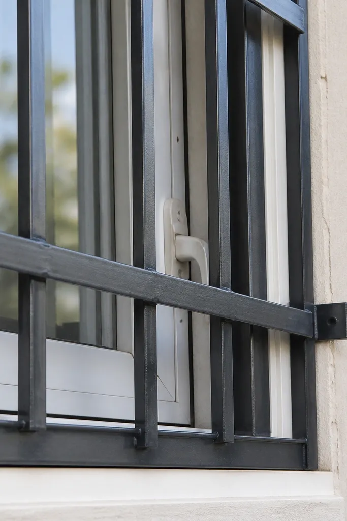 Window grill installed too close to a latch and handle
