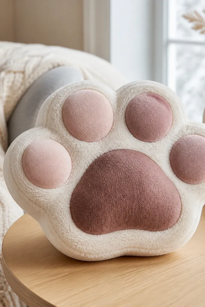 Cute cat paw paper squishy with three soft toe pads and pink center
