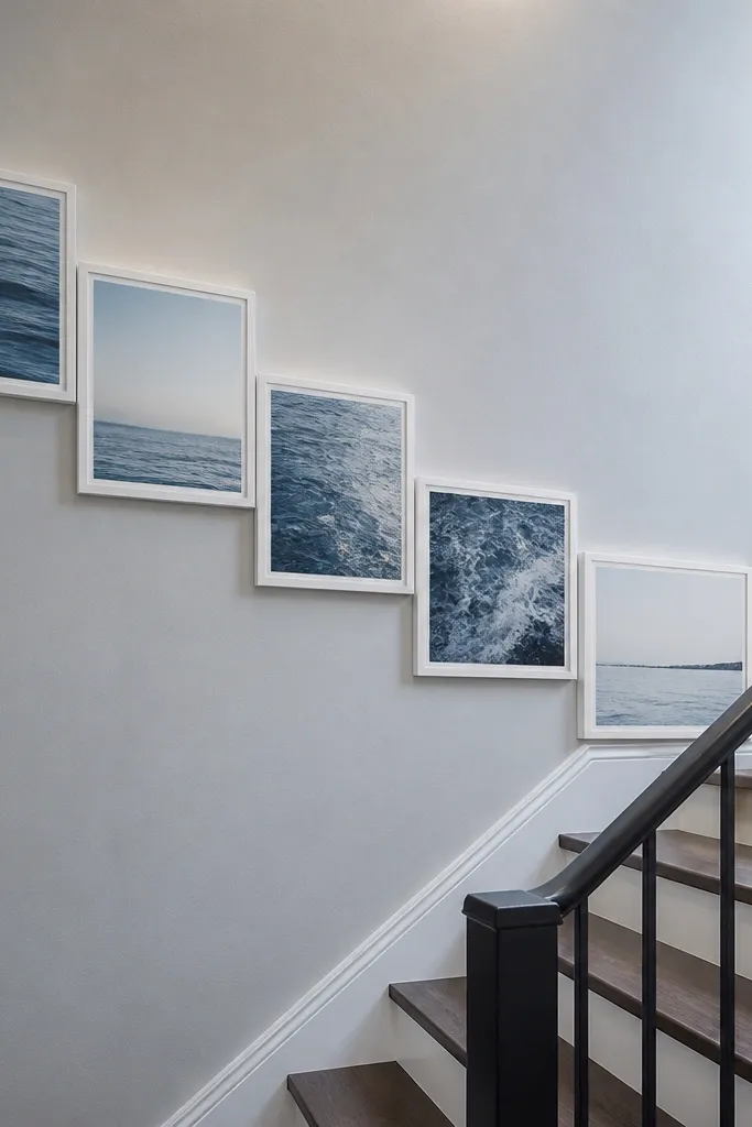 Staggered blue frames stepping upward like stairs