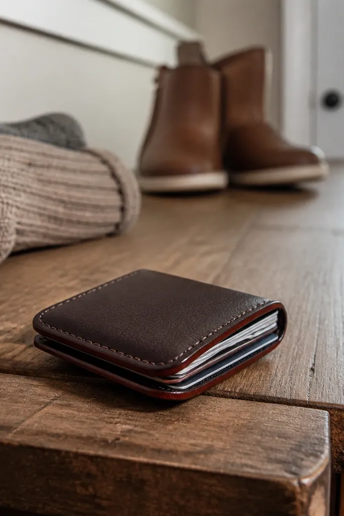 Leather-look Altoids wallet with smooth wrap and dark edge paint