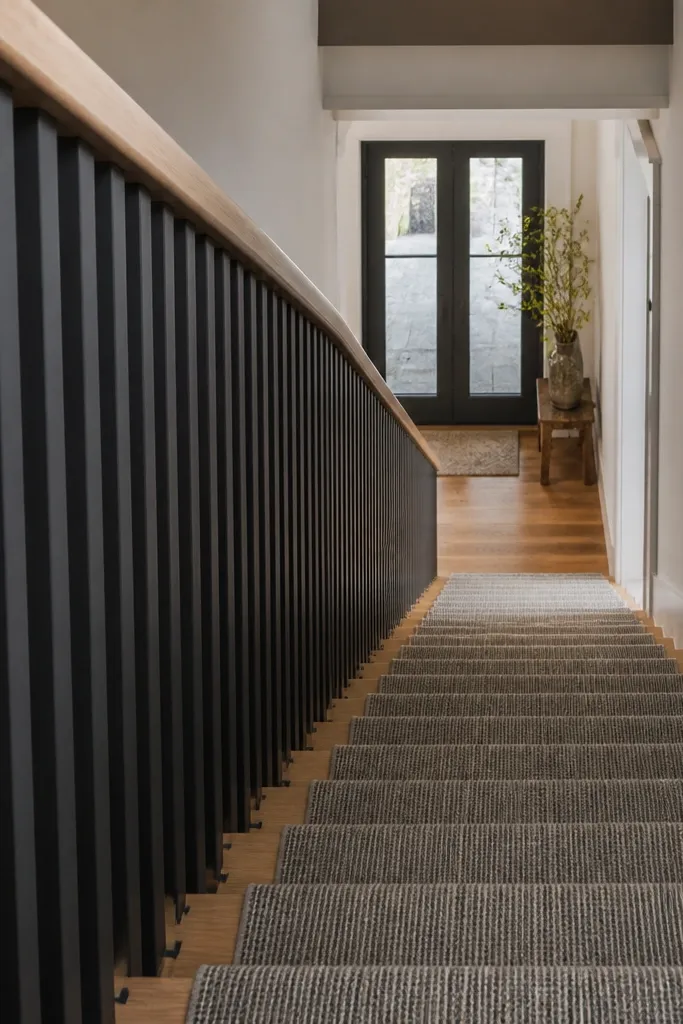 Vertical metal channel slats with a simple top rail