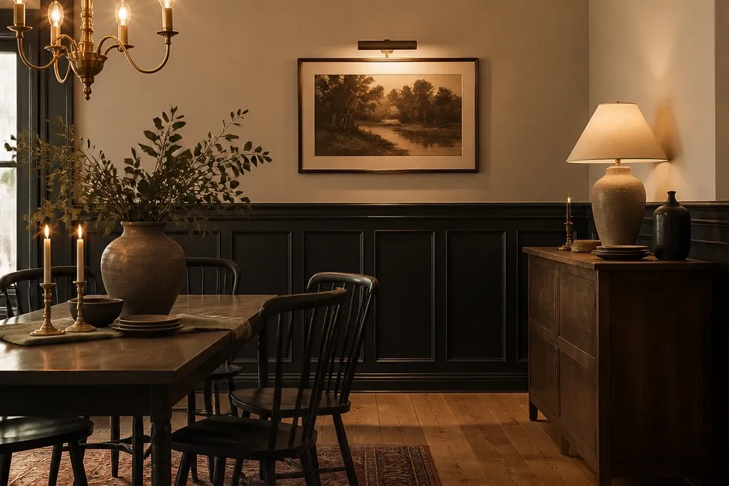 Budget Dark Wainscoting Ideas for a Moody Look