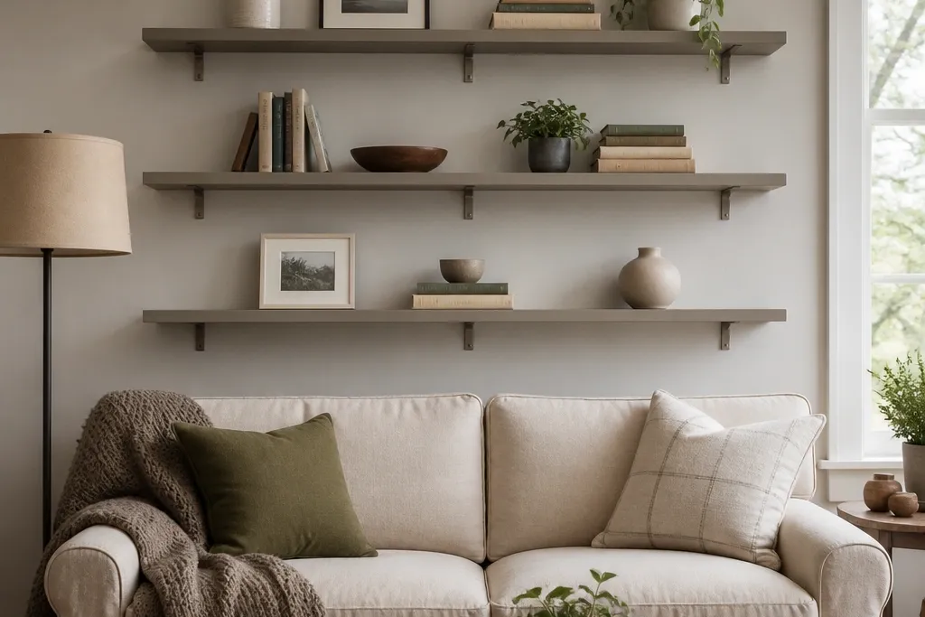 Budget Floating Shelves Living Room Ideas