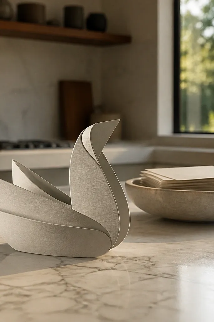 Stack of heavyweight origami paper in soft neutral colors