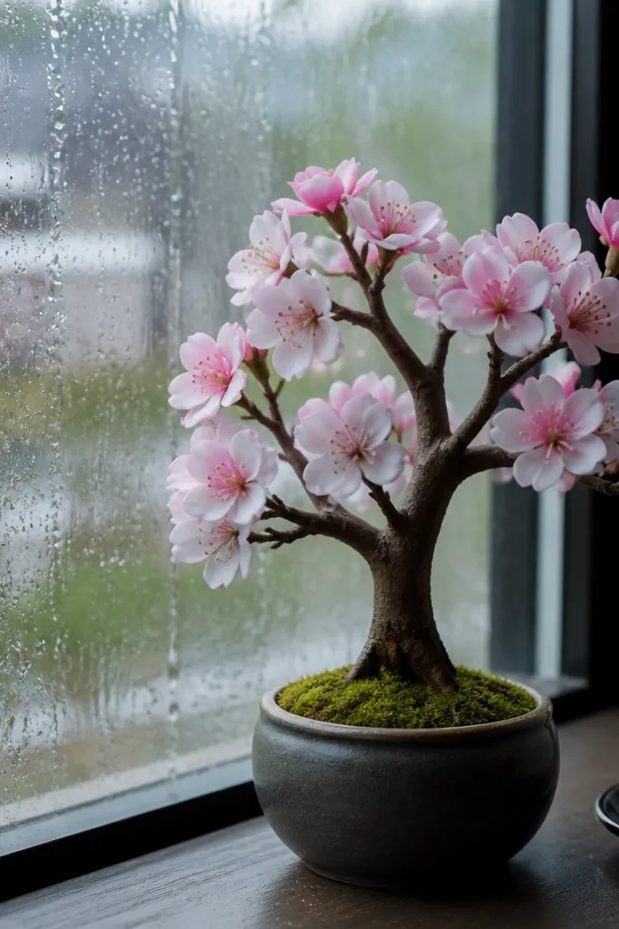 Cherry blossom branch paper squishy with pink petals and a soft squishy base.