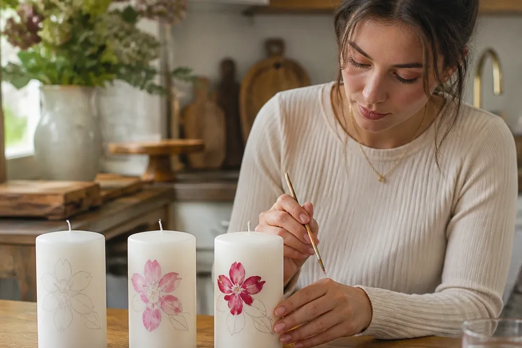 Candle Painting Flowers for Beginners