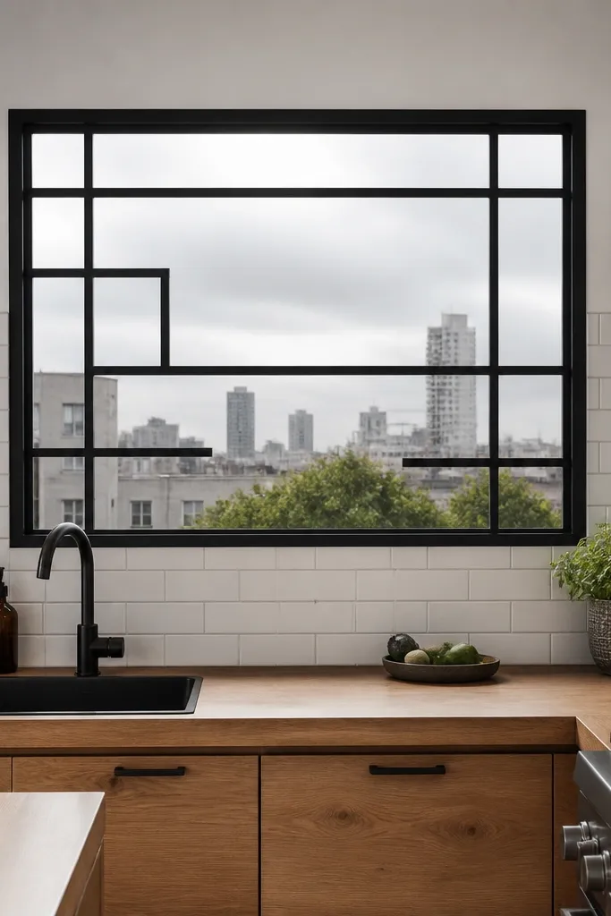 Black grill with a thin outer rectangle and subtle inner lattice lines