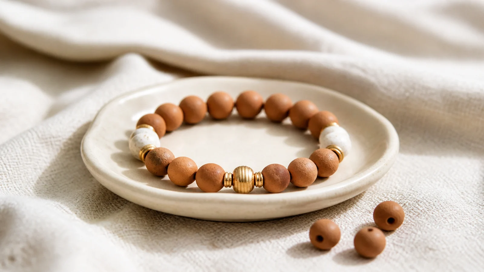 Aesthetic clay bead bracelet ideas for a curated, tonal stack