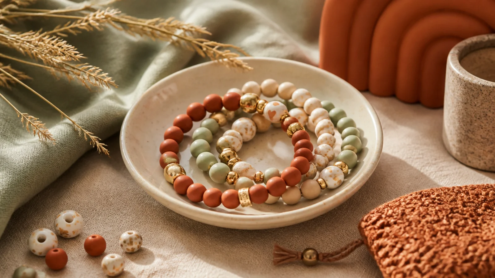 Matching clay bead bracelet ideas for best friends and couples