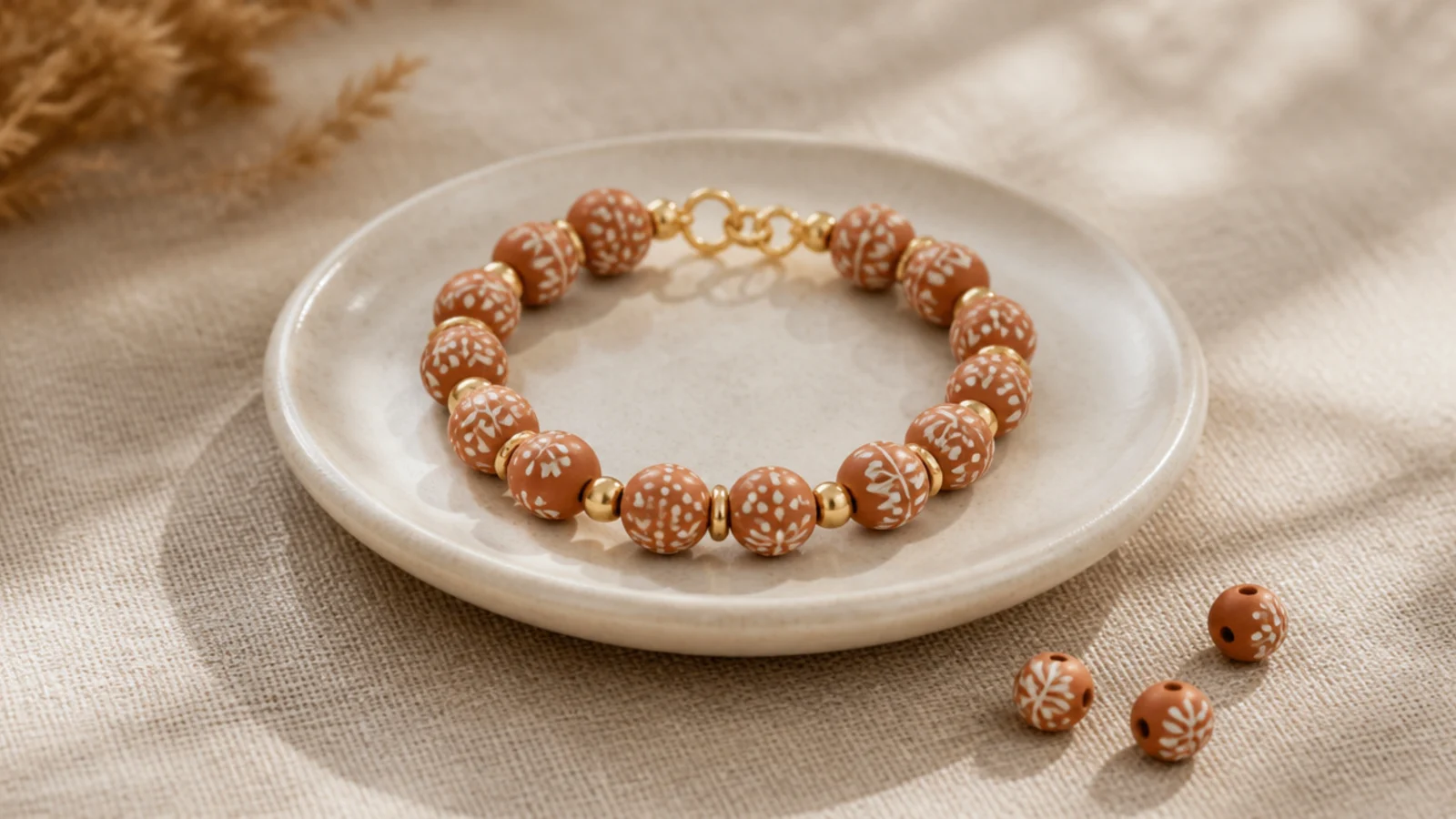 Preppy clay bead bracelet ideas with bright color and pearls