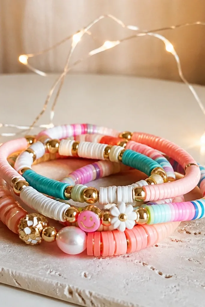 Clay Bead Bracelet Ideas with Lights