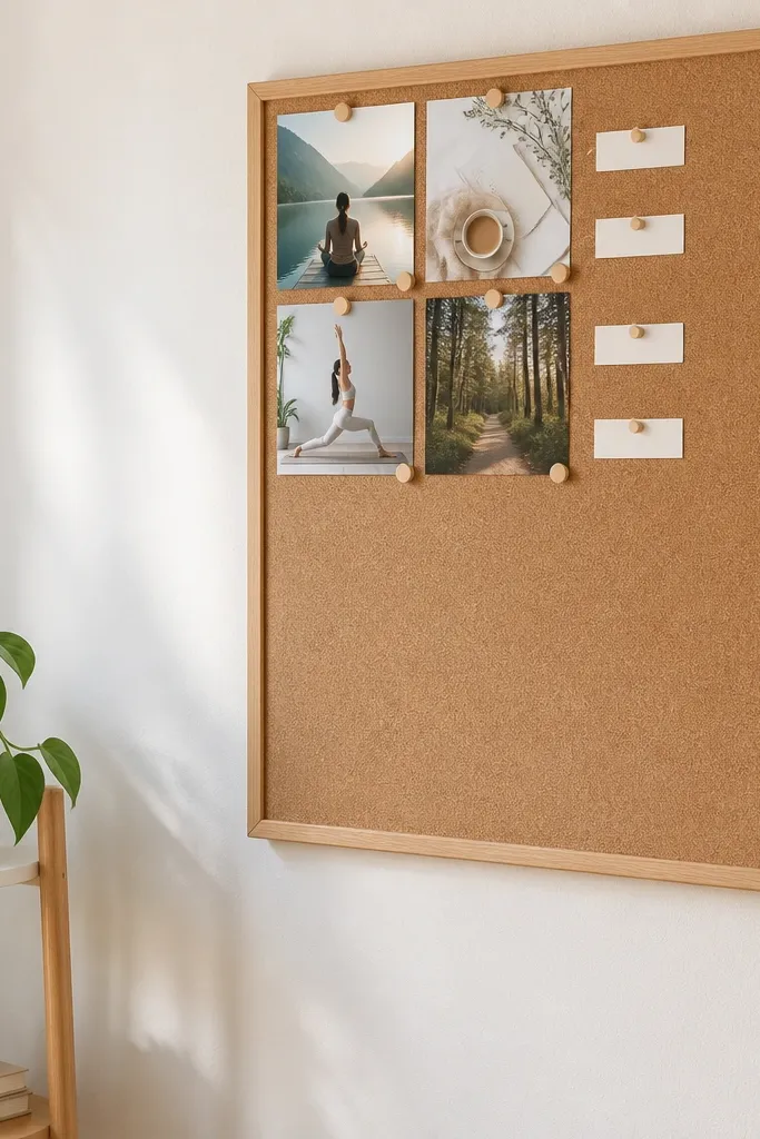 A tight cluster of four photos in the top-left corner with lots of blank space elsewhere