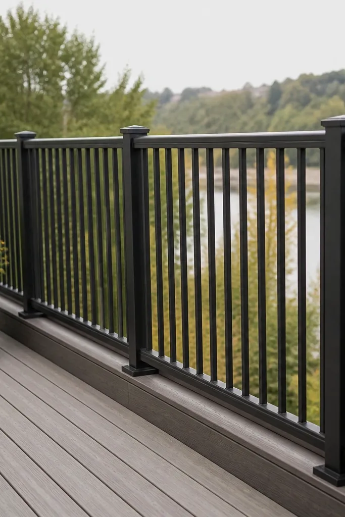 Posts leaning slightly with railing line looking uneven