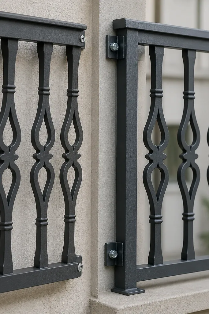 Decorative railing balusters separating from the frame