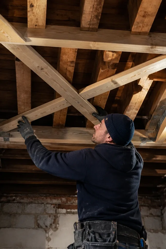 Uneven ceiling frame with slight sway and misalignment