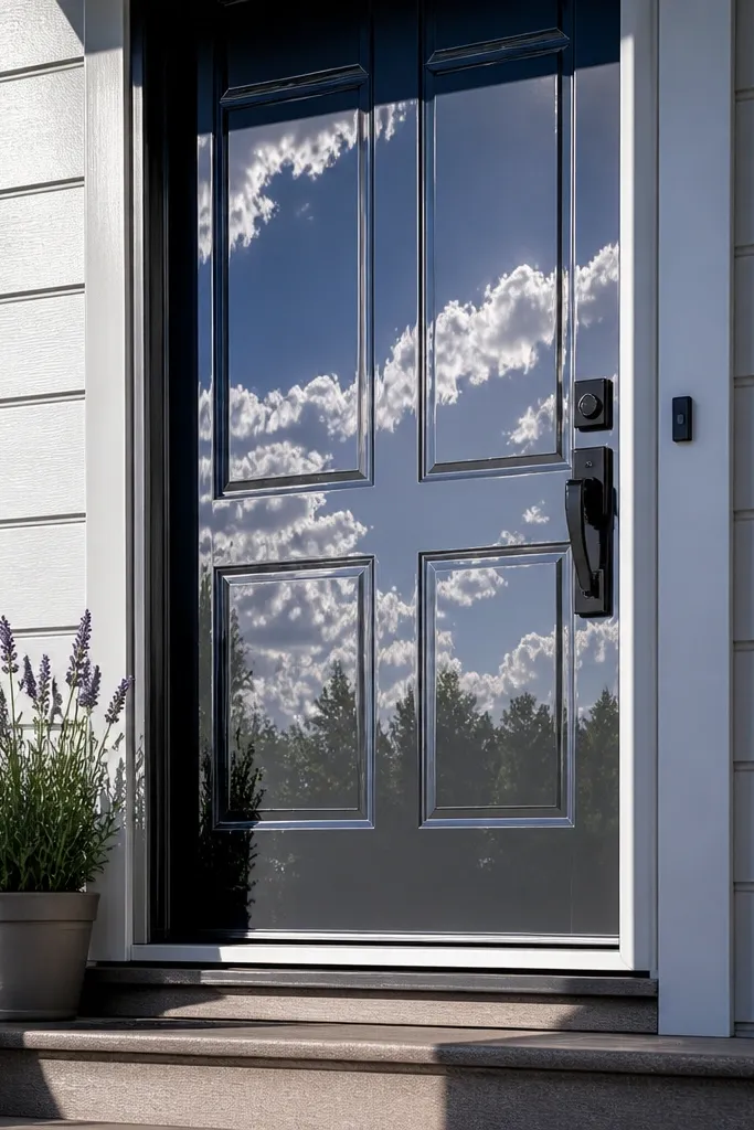 Matte or satin finish on door and trim hides minor imperfections with clean edges