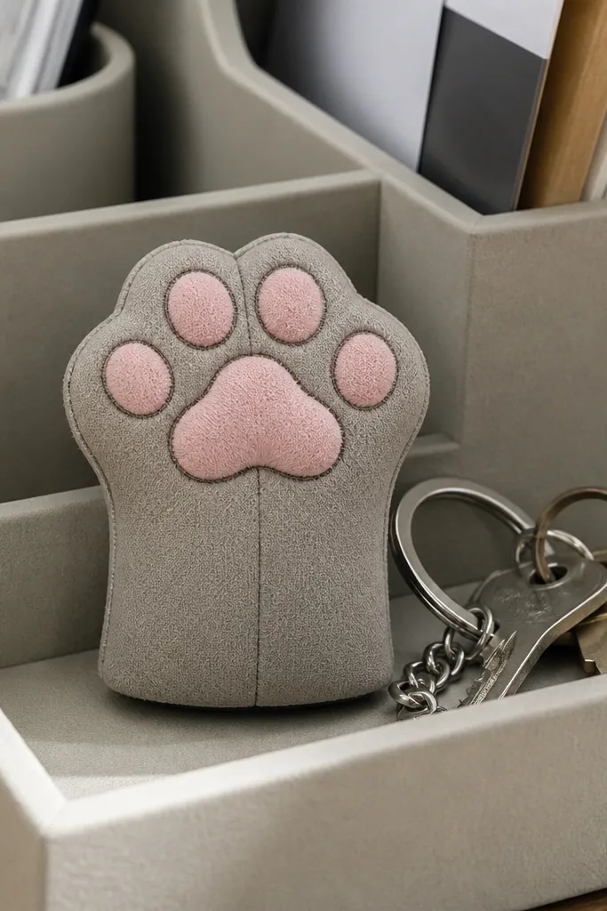 Mini cat paw paper squishy with separate toe pad details