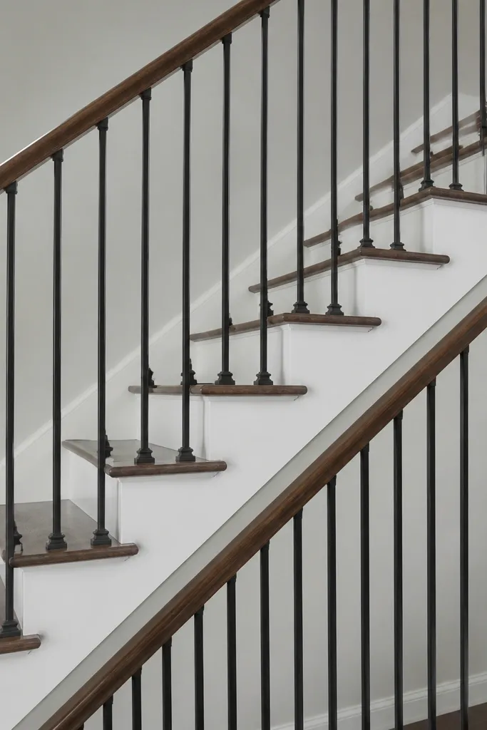 Stair balusters with different bottom gaps and uneven fit