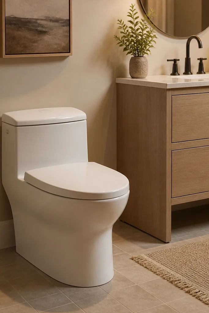 White slow-close toilet seat with a clean modern shape