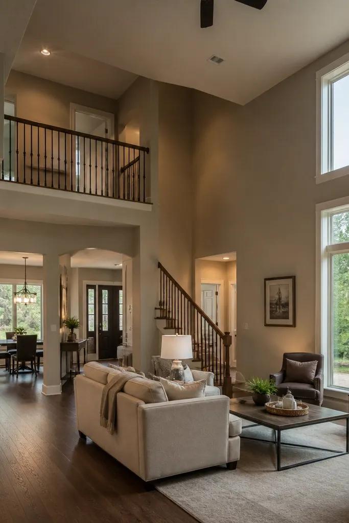 Glossy ceiling paint reflecting light harshly