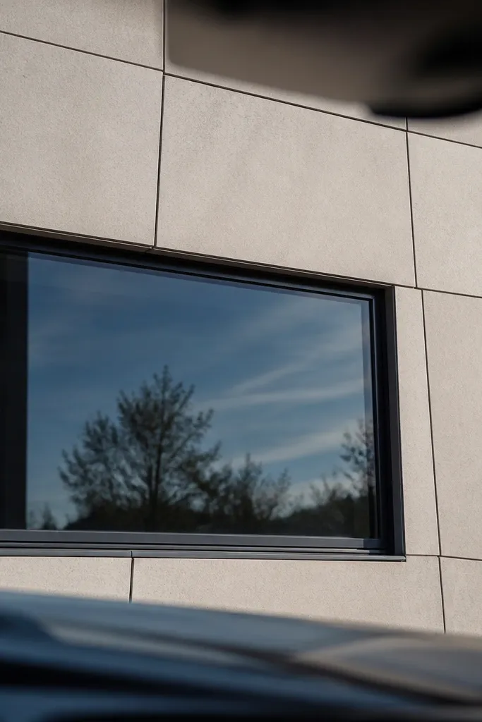 Front facade with siding panels that don't line up at window edges